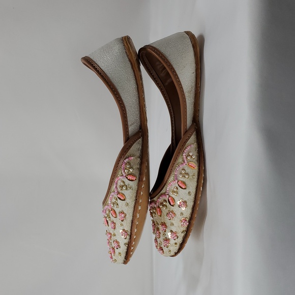 Women's Slip On Traditional Handmade Khussa Bridal Mojari Punjabi Jutti Ballet - Picture 8 of 16